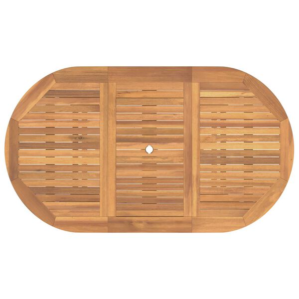 vidaXL Σέτ φαγητού για κήπο 7 pcs Καστανό Μασίφ ξύλο teak