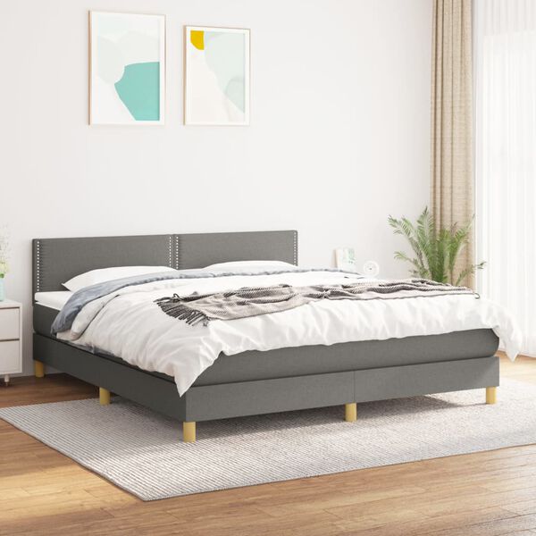 vidaXL &Kappa;&rho;&epsilon;&beta;ά&tau;&iota; Boxspring &mu;&epsilon; &Sigma;&tau;&rho;ώ&mu;&alpha; &Sigma;&kappa;&omicron;ύ&rho;&omicron; &Gamma;&kappa;&rho;&iota; 180x200 &epsilon;&kappa; &Upsilon;&phi;&alpha;&sigma;&mu;ά&tau;&iota;&nu;