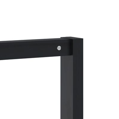 vidaXL Κρεμάστρα Ρούχων Παπουτσοθήκη Μαύρη 113x40x157,5 εκ Μασίφ Πεύκο