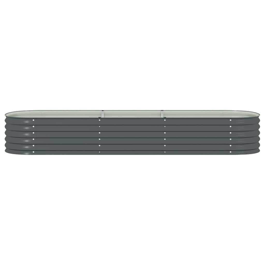 vidaXL Ζαρντινιέρα Υπερυψωμένη Γκρι 320x80x44 εκ. Γαλβανισμ. Χάλυβας