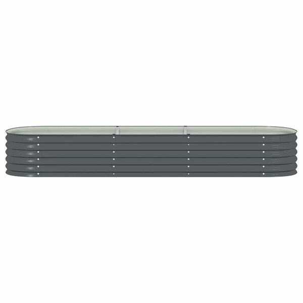 vidaXL Ζαρντινιέρα Υπερυψωμένη Γκρι 320x80x44 εκ. Γαλβανισμ. Χάλυβας