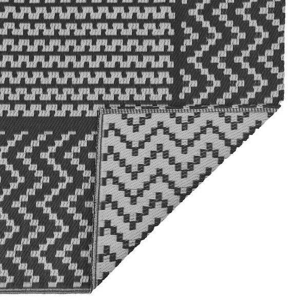vidaXL Υπαίθριο Χαλί 'ARAKIL' Μαύρο και Γκρι 250x300 εκ. PP