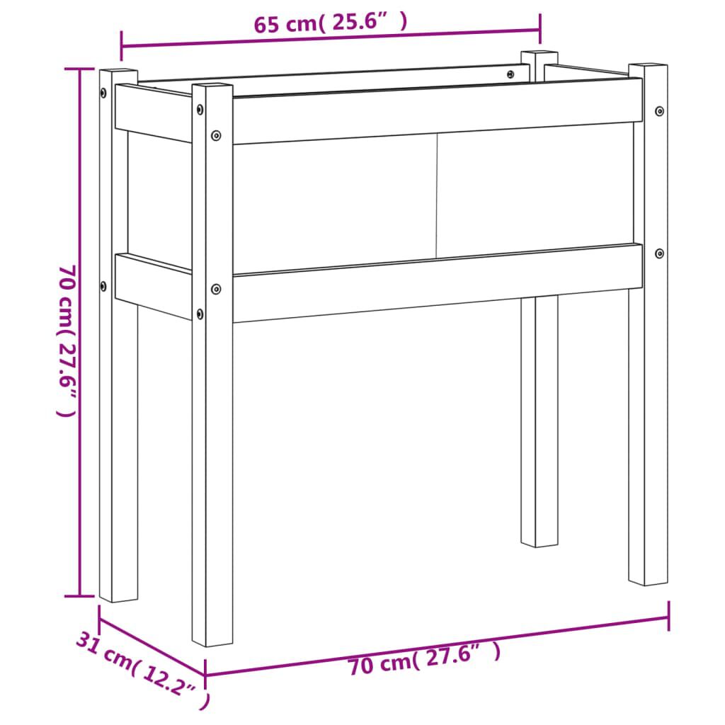 vidaXL Ζαρντινιέρες με Πόδια Καφέ Κεριού 70x31x70 εκ Μασίφ Ξύλο Πεύκου