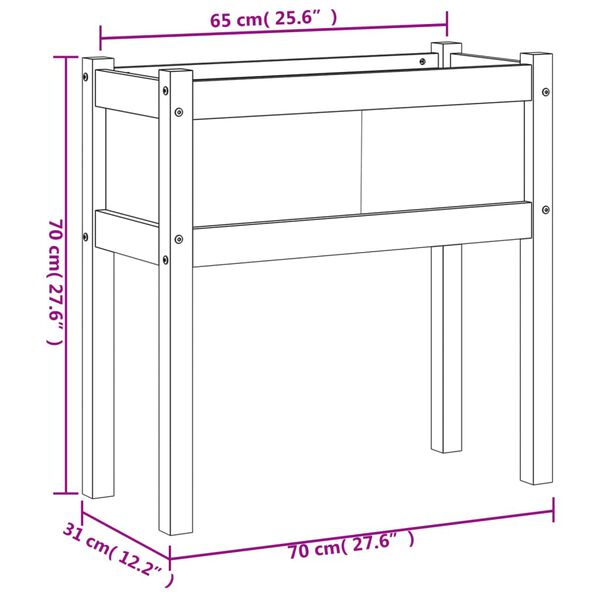 vidaXL Ζαρντινιέρες με Πόδια Καφέ Κεριού 70x31x70 εκ Μασίφ Ξύλο Πεύκου