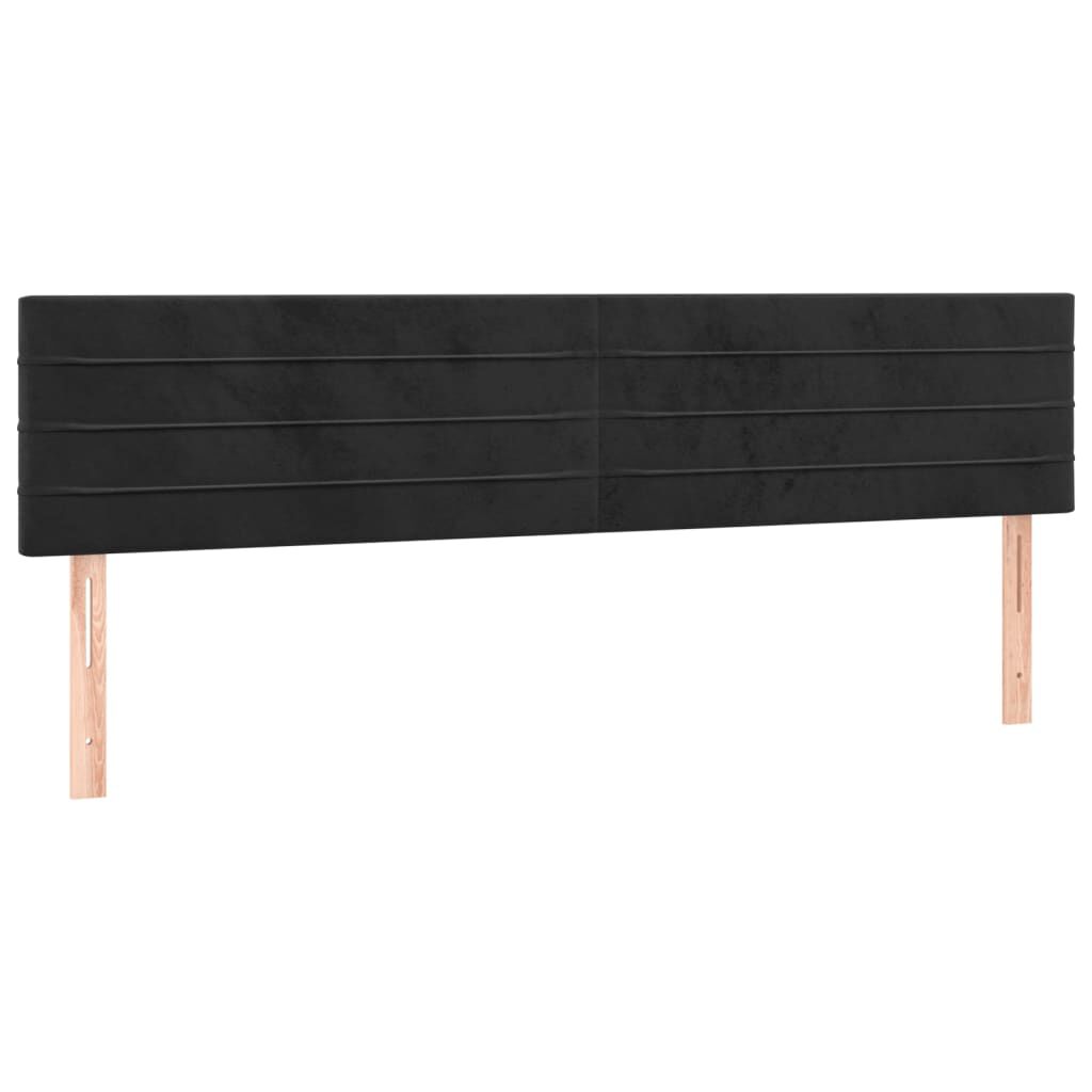 vidaXL Κεφαλάρι Κρεβατιού LED Μαύρο 180x5x78/88 εκ. Βελούδινο