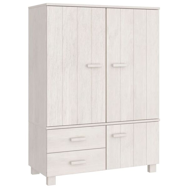 vidaXL Ντουλάπα HAMAR Λευκή 99 x 45 x 137εκ. από Μασίφ Ξύλο Πεύκου