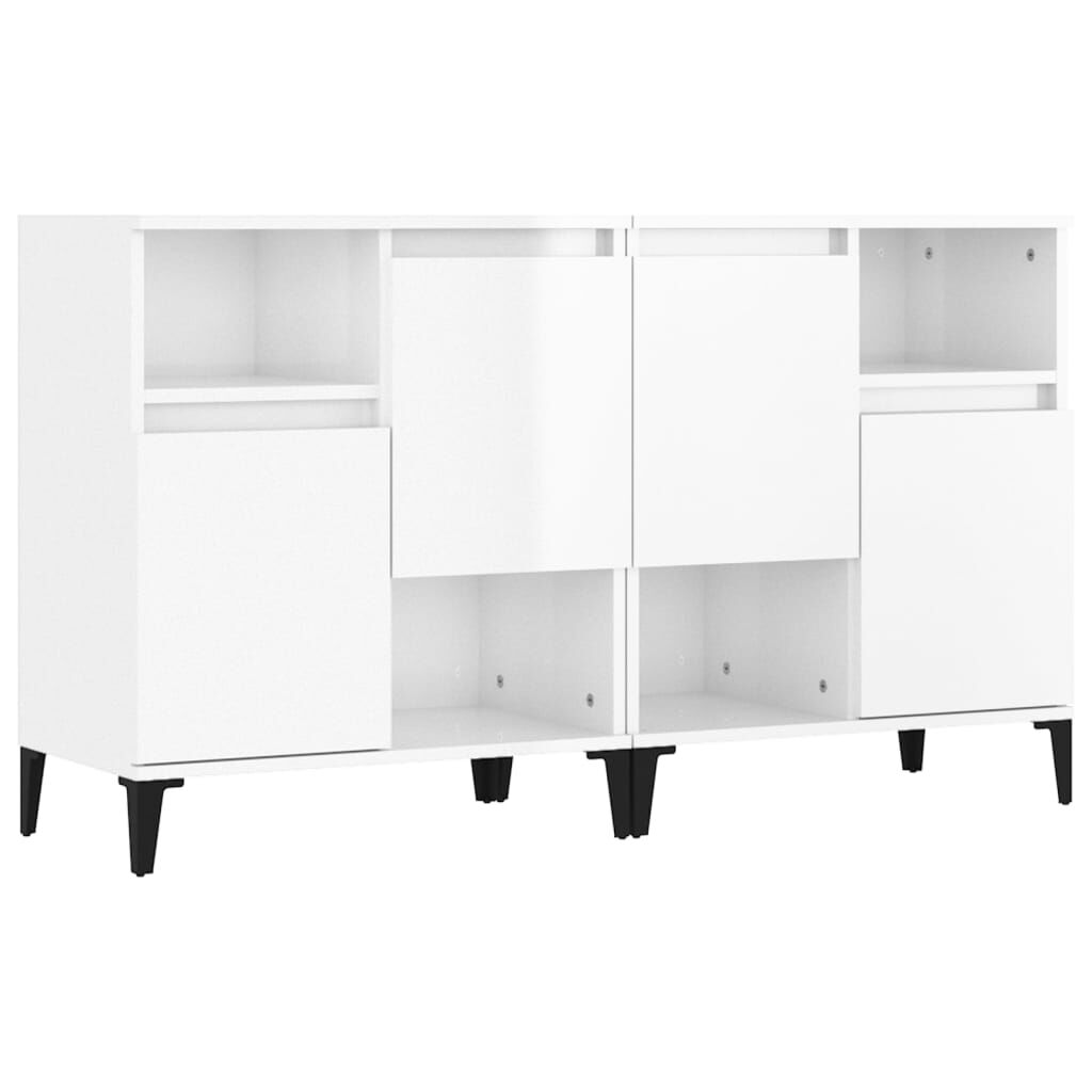 vidaXL Ντουλάπια 2 τεμ. Γυαλιστ. Λευκό 60x35x70 εκ. Επεξεργασμένο Ξύλο