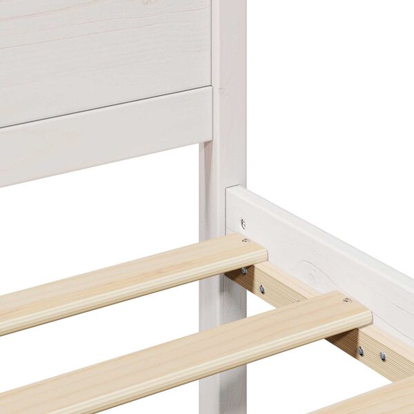 vidaXL Σκελετός Κρεβατιού Λευκό 90 x 190 cm Μασίφ ξύλο πεύκου