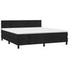 vidaXL Κρεβάτι Boxspring με Στρώμα & LED Μαύρο 160x200 εκ. Βελούδινο