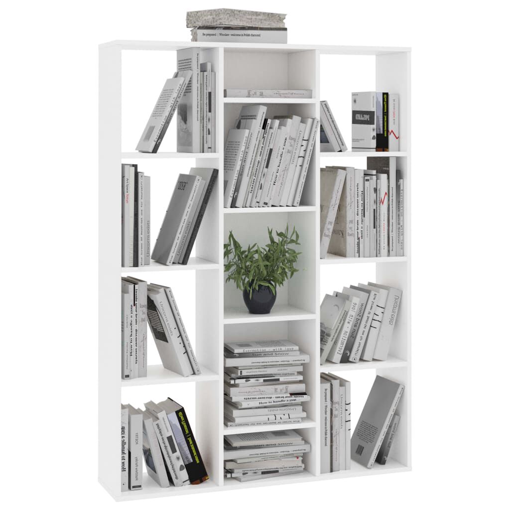 vidaXL Διαχωριστικό/Βιβλιοθήκη Λευκό 100x24x140 εκ. από Επεξ. Ξύλο