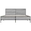 vidaXL Πλαίσιο Κρεβατιού Γκρι Sonoma 150x200 εκ. Επεξ. Ξύλο & Μέταλλο