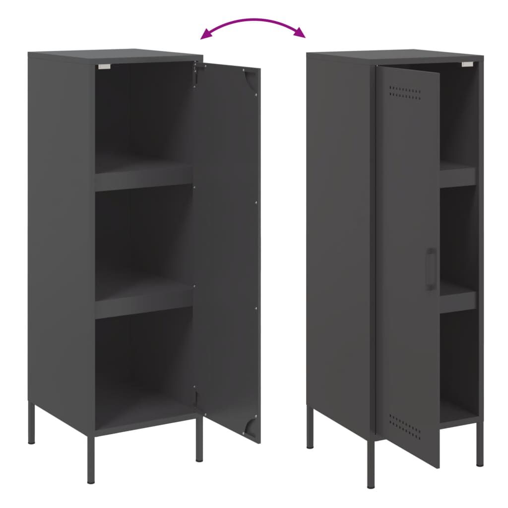 vidaXL Ντουλάπι Μαύρο 36x39x113 εκ. από Ατσάλι