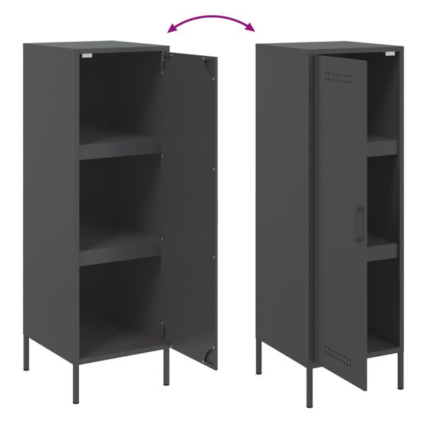 vidaXL Ντουλάπι Μαύρο 36x39x113 εκ. από Ατσάλι
