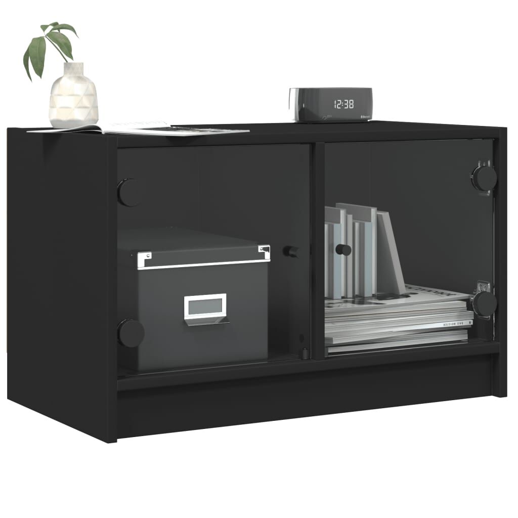 vidaXL Έπιπλο Τηλεόρασης Λευκό 68x37x42 εκ. με Γυάλινες Πόρτες