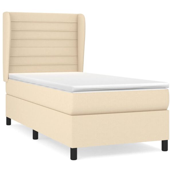 vidaXL &Kappa;&rho;&epsilon;&beta;ά&tau;&iota; Boxspring &mu;&epsilon; &Sigma;&tau;&rho;ώ&mu;&alpha; &Kappa;&rho;&epsilon;&mu; 100 x 200 &epsilon;&kappa;. &Upsilon;&phi;&alpha;&sigma;&mu;ά&tau;&iota;&nu;&omicron;