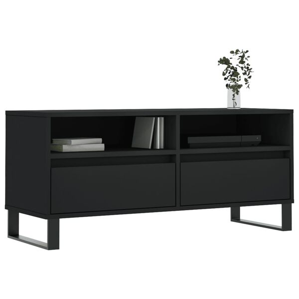 vidaXL Έπιπλο Τηλεόρασης Μαύρο 100x34,5x44,5 εκ. Επεξεργ. Ξύλο