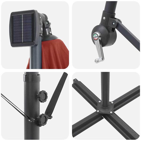 vidaXL Ομπρέλα Cantilever Banana Τερακότα 249 x 249 x 250 εκ.