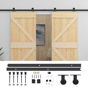 vidaXL &Sigma;&upsilon;&rho;ό&mu;&epsilon;&nu;&eta; &Pi;ό&rho;&tau;&alpha; 2 &tau;&mu;&chi;. 90 x 210 cm &Mu;&alpha;&sigma;ί&phi; &Xi;ύ&lambda;&omicron; &Pi;&epsilon;ύ&kappa;&omicron;&upsilon;