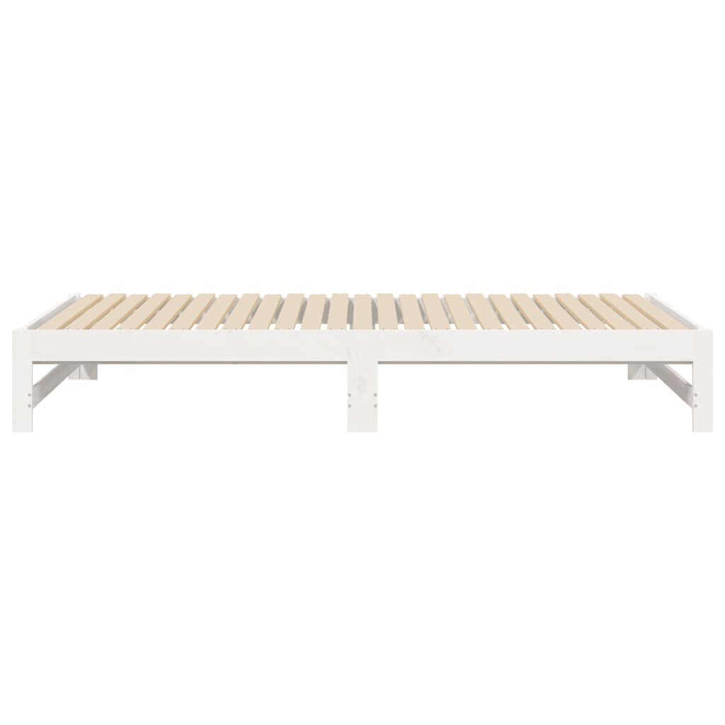 vidaXL Καναπές Κρεβάτι Συρόμενος Λευκός 2x(90x200) εκ. Μασίφ Πεύκο