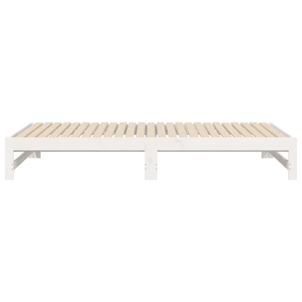 vidaXL Καναπές Κρεβάτι Συρόμενος Λευκός 2x(90x200) εκ. Μασίφ Πεύκο