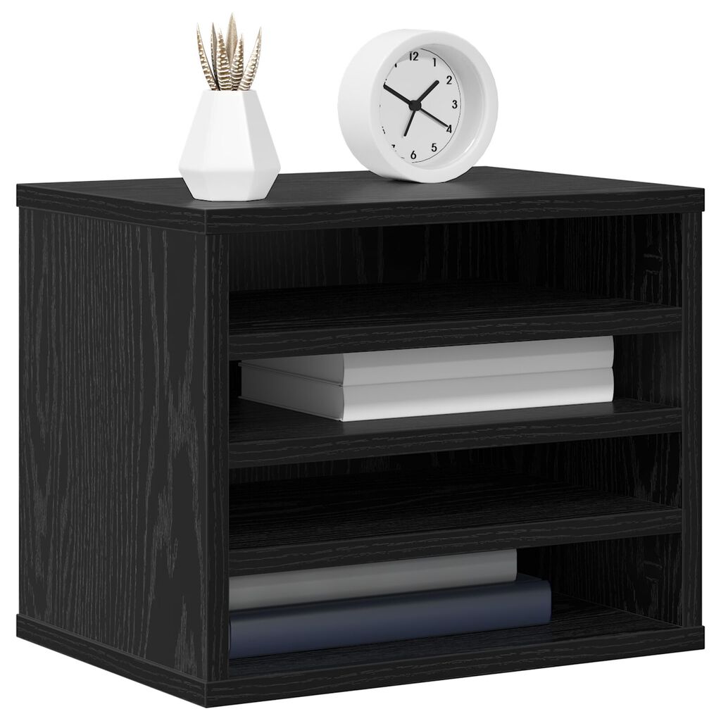 vidaXL Οργανωτής Γραφείου Μαύρη Δρυς 36x26x29.5 cm Επεξεργασμένο Ξύλο
