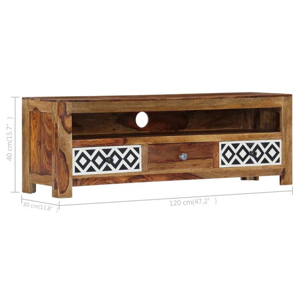 vidaXL Έπιπλο Τηλεόρασης 120 x 30 x 40 εκ. από Μασίφ Ξύλο Ακακίας