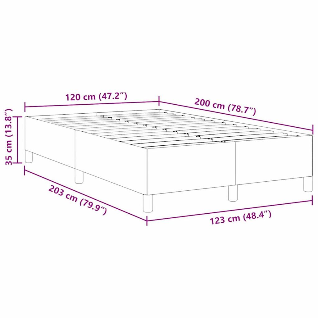 vidaXL Σκελετός Κρεβατιού Μπλε 120 x 200 cm Βελούδο