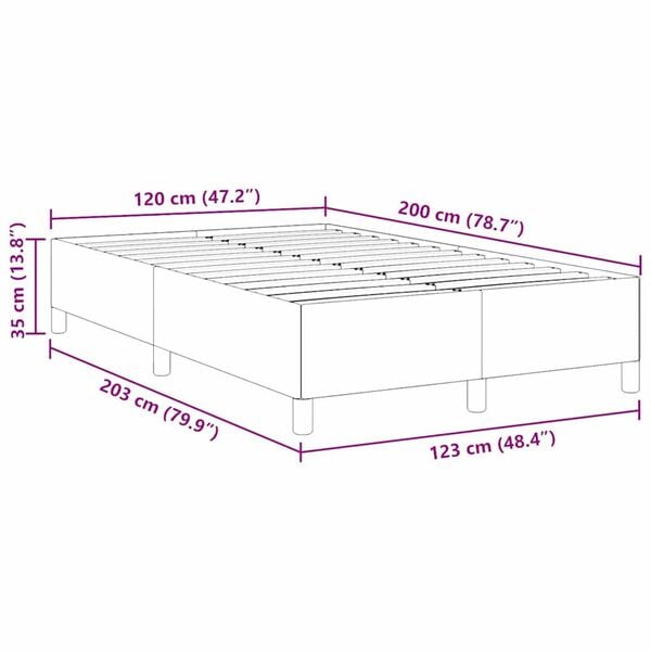 vidaXL Σκελετός Κρεβατιού Μπλε 120 x 200 cm Βελούδο