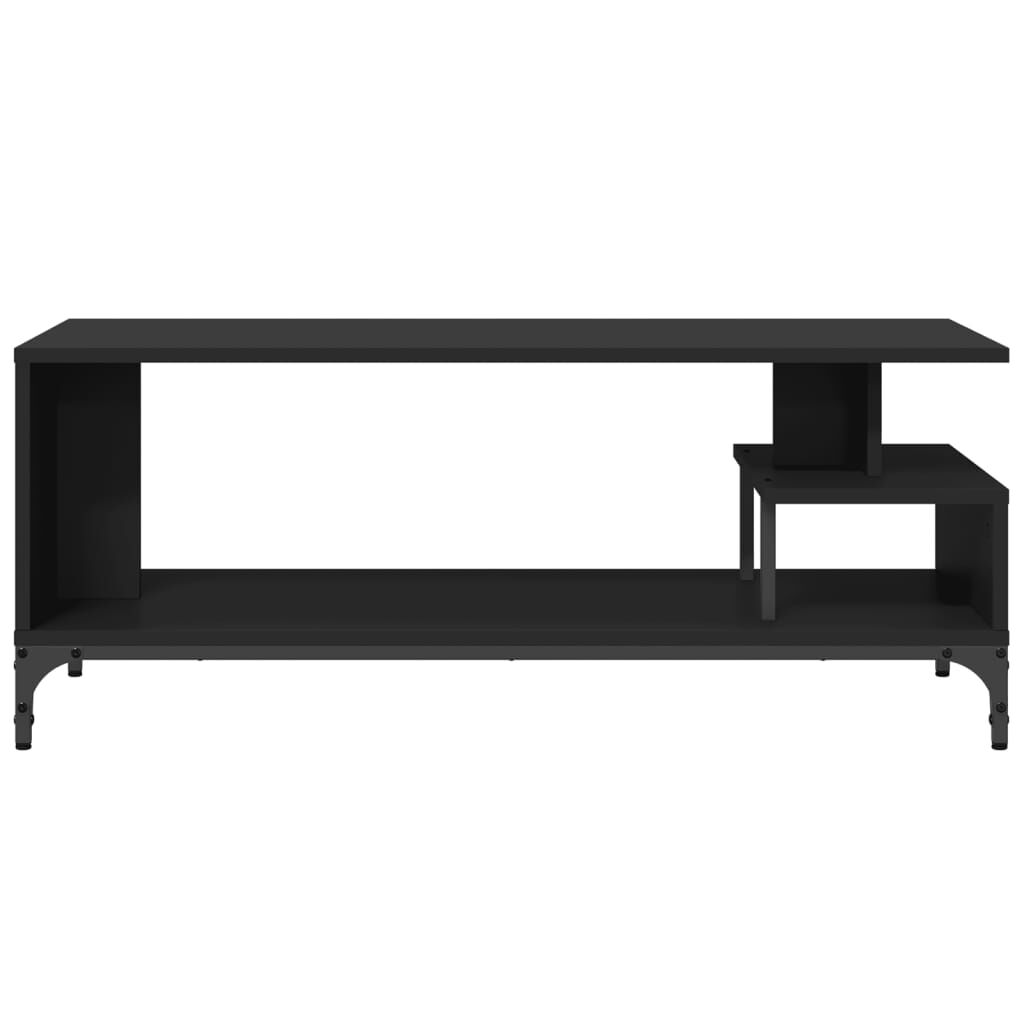 vidaXL Έπιπλο TV Μαύρο 102x40x41εκ Επ Ξύλο/Ατσάλι Ηλ Βαφή Πούδρα