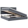 vidaXL Κρεβάτι με αποθηκευτικό χώρο και LED Σκούρο Γκρι 200 x 200 cm