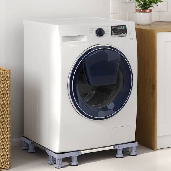 vidaXL Βάση Πλυντηρίου Γκρι 67 x 67 x 12 εκ Μέταλλο
