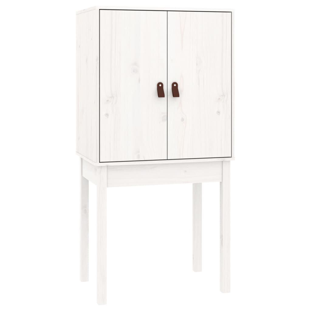 vidaXL Ντουλάπι Ψηλό Λευκό 60 x 40 x 120 εκ. από Μασίφ Ξύλο Πεύκου