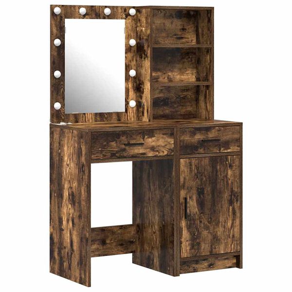 vidaXL Σετ Τραπεζιού Μακιγιάζ 2 pcs Καπνιστό Δρύς 50 x 41 x 135 εκ