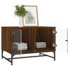 vidaXL Τραπεζάκι Σαλονιού Καφέ Δρυς 68,5x50x50 εκ. με Γυάλινες Πόρτες