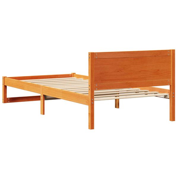 vidaXL Σκελετός Κρεβατιού Καφέ 90 x 190 cm Μασίφ ξύλο πεύκου