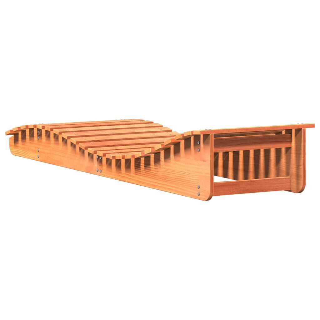 vidaXL Ξαπλώστρα Καφέ Κεριού 205x60x31,5 εκ. από Μασίφ Ξύλο Πεύκου