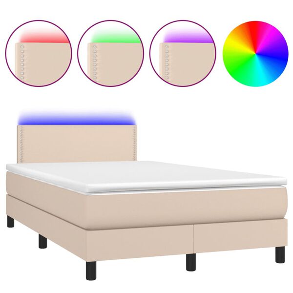 vidaXL &Kappa;&rho;&epsilon;&beta;ά&tau;&iota; Boxspring &Sigma;&tau;&rho;ώ&mu;&alpha;&LED &Kappa;&alpha;&pi;&omicron;&upsilon;&tau;&sigma;ί&nu;&omicron; 120x200 &epsilon;&kappa;. &Sigma;&upsilon;&nu;&theta;. &Delta;έ&rho;&mu;&alpha;