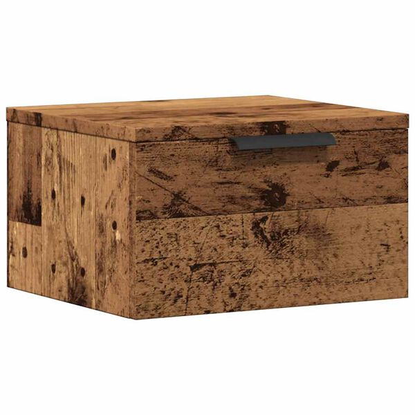 vidaXL Κομοδίνο Επιτοίχιο Παλιό Ξύλο 34 x 30 x 20 εκ.