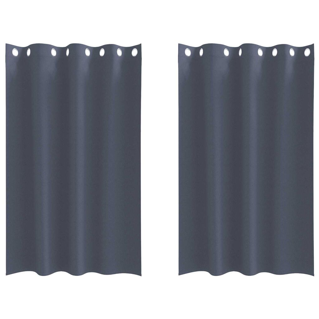 vidaXL Κουρτίνες με κουρτίνες 2 pcs Ανθρακί 175 x 140 εκ. Πολυεστέρας