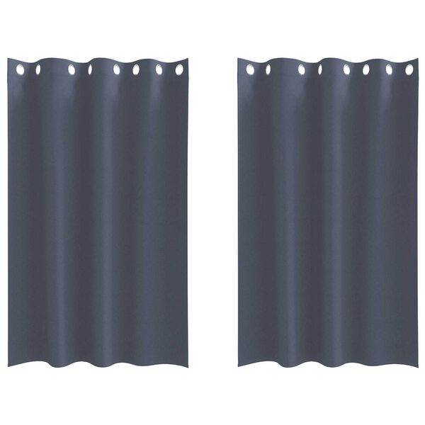 vidaXL Κουρτίνες με κουρτίνες 2 pcs Ανθρακί 175 x 140 εκ. Πολυεστέρας