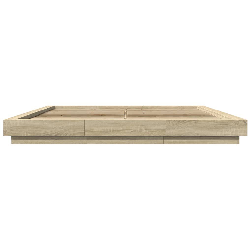 vidaXL Πλαίσιο Κρεβατιού με LED Sonoma Δρυς 180x200εκ. Επεξ. Ξύλο