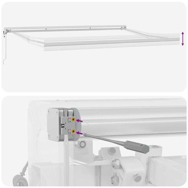 vidaXL Αυτόματη Ανασυρόμενη Τέντα Ριγέ 500x300 εκ