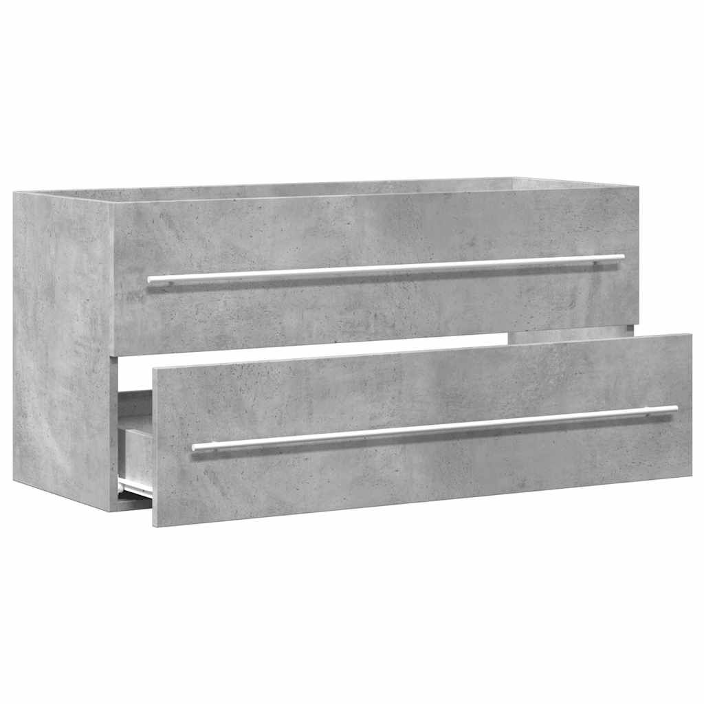 vidaXL Ντουλάπι Νιπτήρα Γκρι Σκυροδέματος 100x38,5x48 εκ. Επεξ. Ξύλο