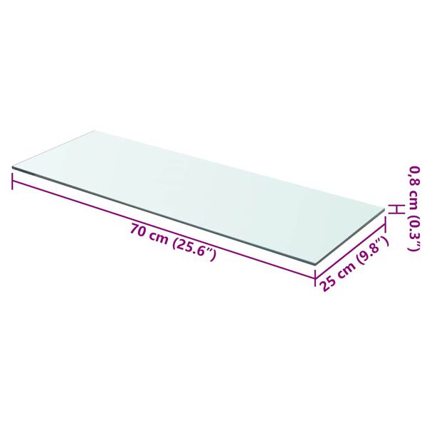 vidaXL Ράφια Πάνελ 2 τεμ. Διάφανα 70 x 25 εκ. Γυάλινα