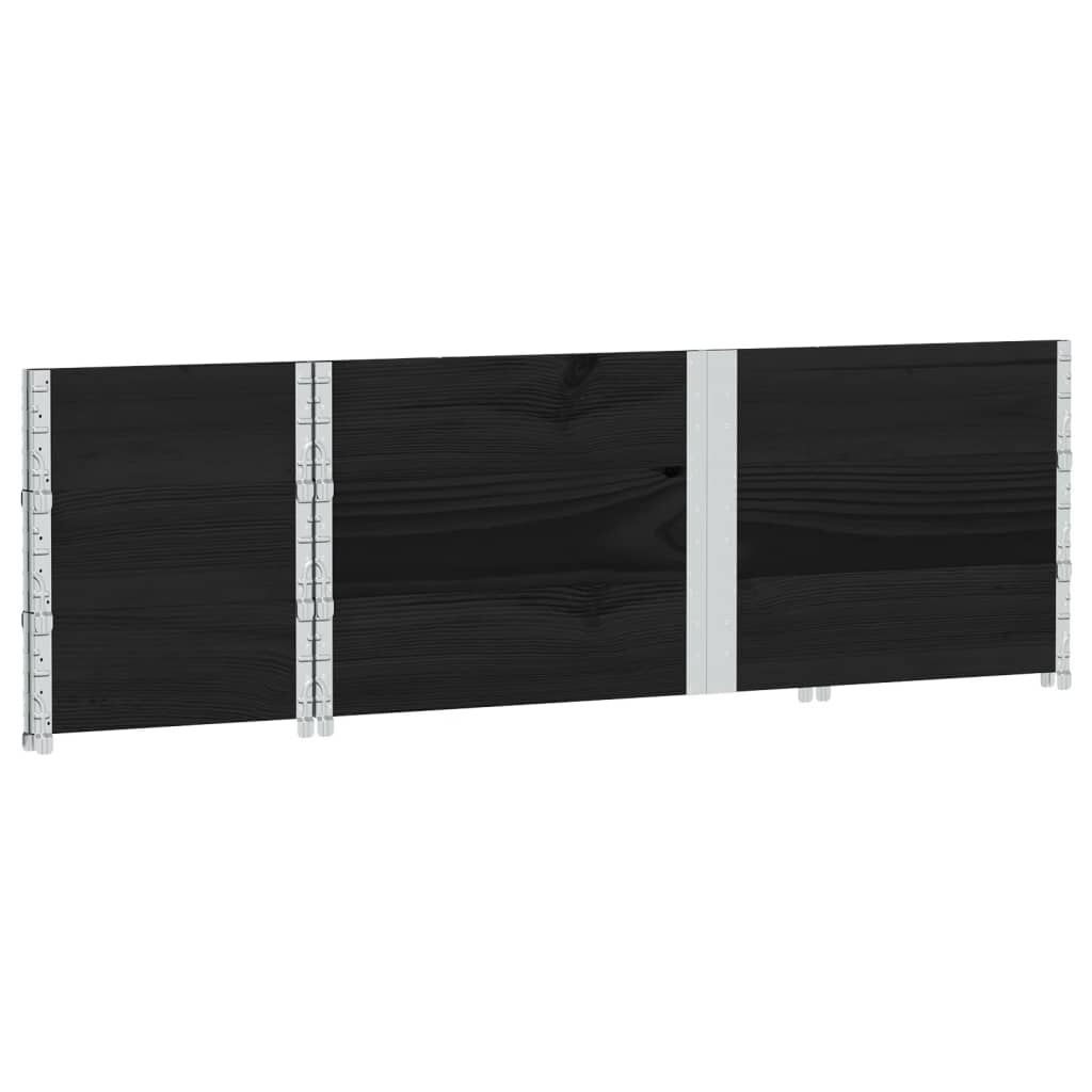 vidaXL Ζαρντινιέρα Κήπου Μαύρη 150x50 εκ. από Μασίφ Ξύλο Πεύκου