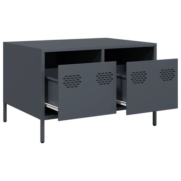 vidaXL Έπιπλο Τηλεόρασης Ανθρακί 68x50x43,5 εκ. Ατσάλι Ψυχρής Έλασης
