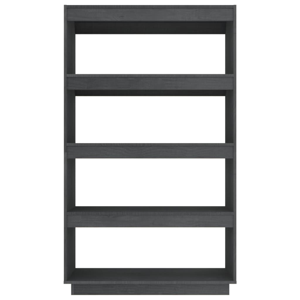 vidaXL Βιβλιοθήκη/Διαχωριστικό Χώρου Γκρι 80x35x135 εκ. Μασίφ Πεύκο