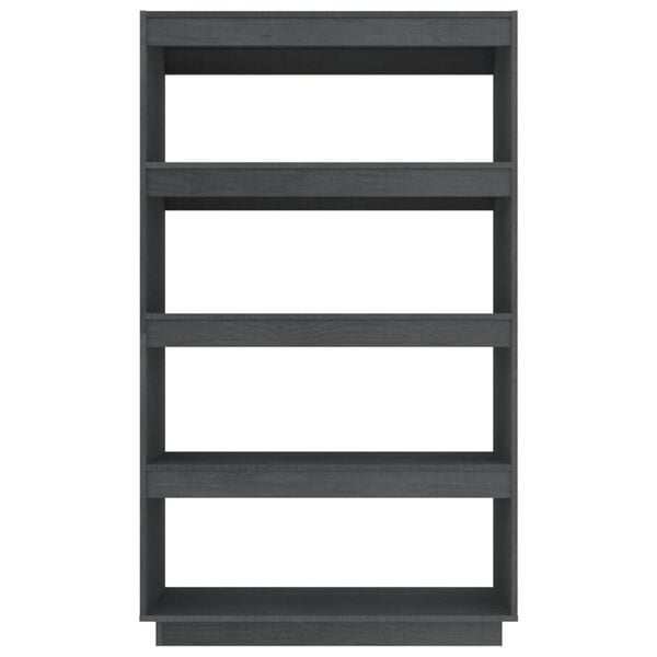 vidaXL Βιβλιοθήκη/Διαχωριστικό Χώρου Γκρι 80x35x135 εκ. Μασίφ Πεύκο