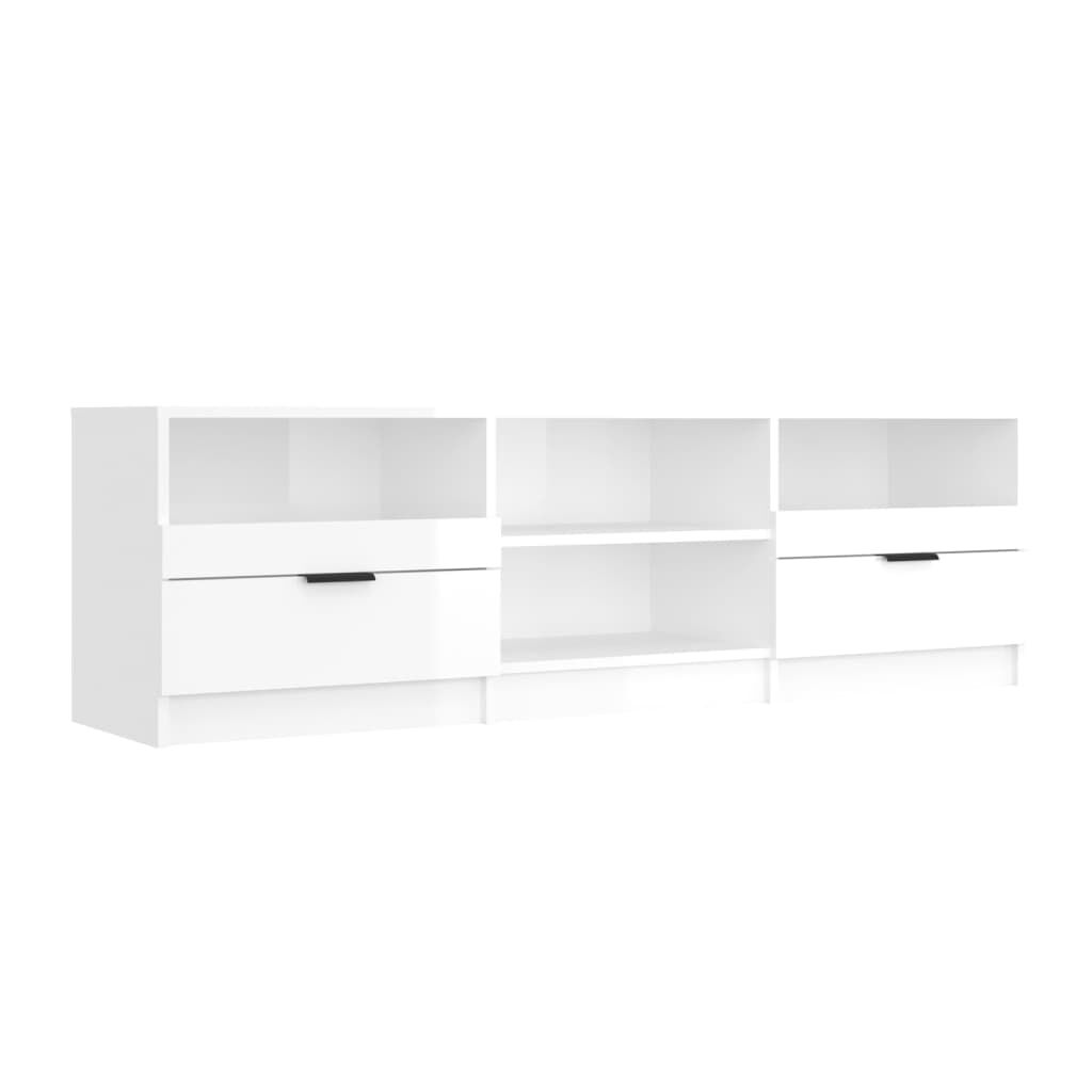 vidaXL Έπιπλο Τηλεόρασης Γυαλ. Λευκό 150x33,5x45 εκ. από Επεξεργ. Ξύλο