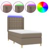vidaXL &Kappa;&rho;&epsilon;&beta;ά&tau;&iota; Boxspring &mu;&epsilon; &Sigma;&tau;&rho;ώ&mu;&alpha; & LED Taupe 90x200 &epsilon;&kappa;. &Upsilon;&phi;&alpha;&sigma;&mu;ά&tau;&iota;&nu;&omicron;
